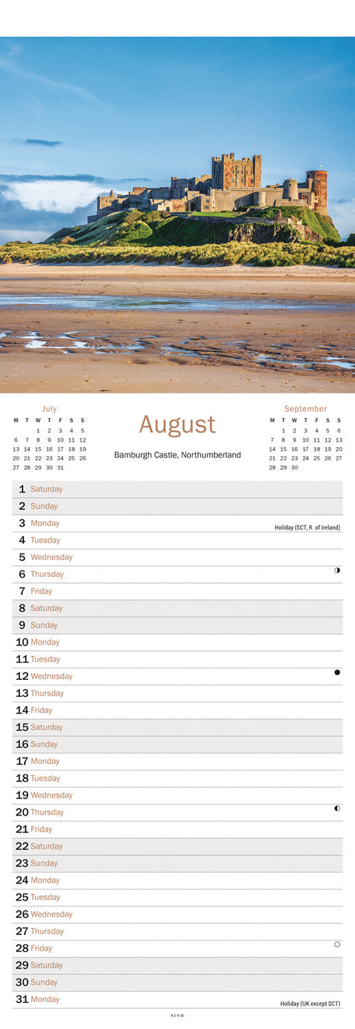 North East England Slim Calendar 2026