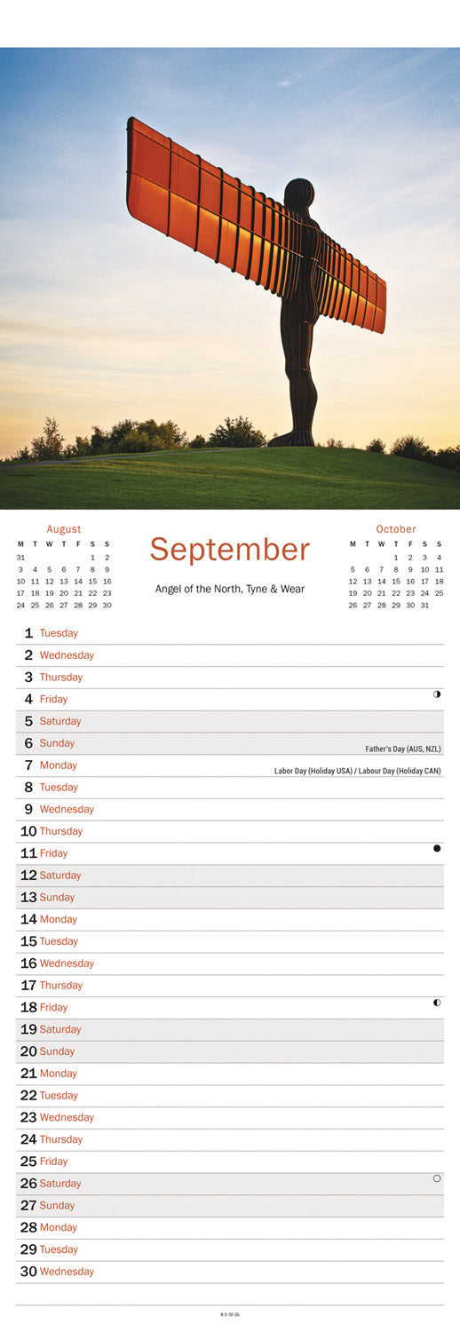 North East England Slim Calendar 2026