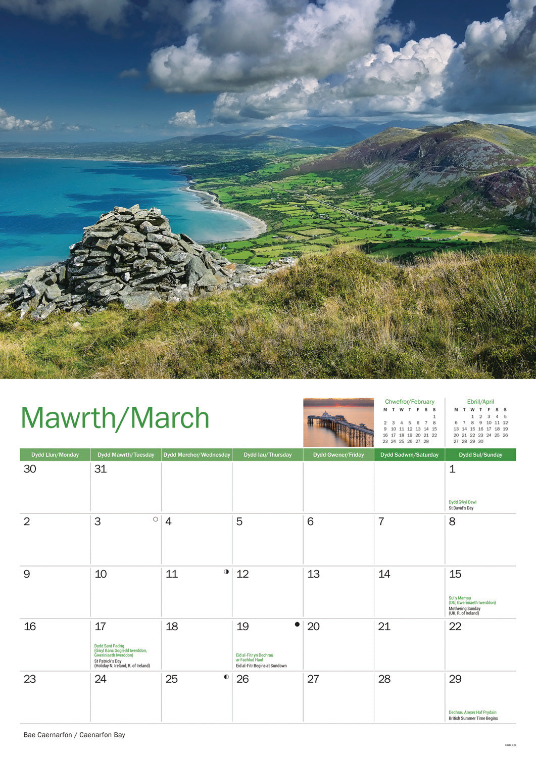 North Wales A4 Calendar 2026