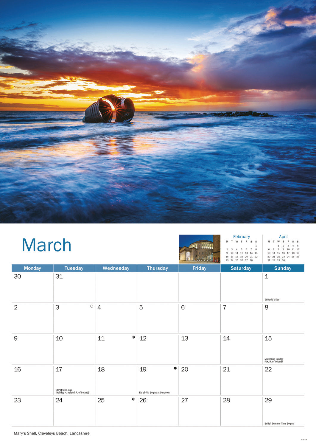 North West England A4 Calendar 2026