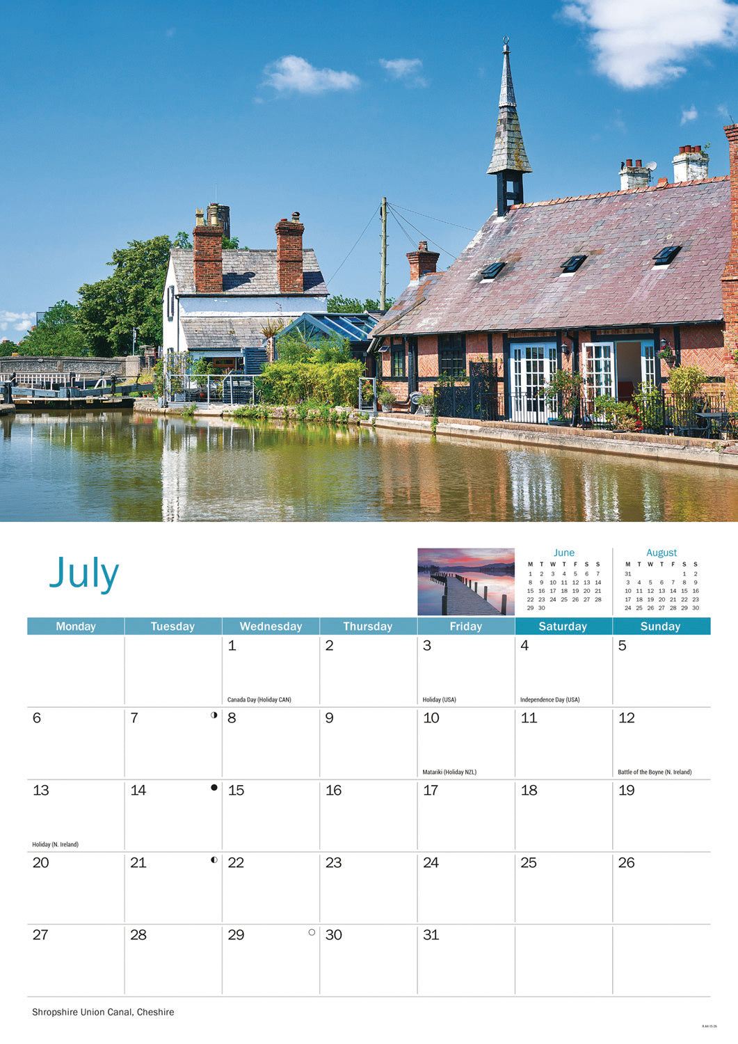 North West England A4 Calendar 2026