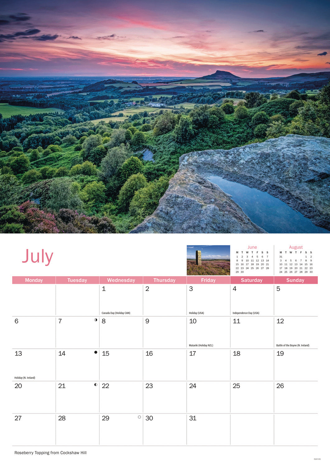 North York Moors A4 Calendar 2026