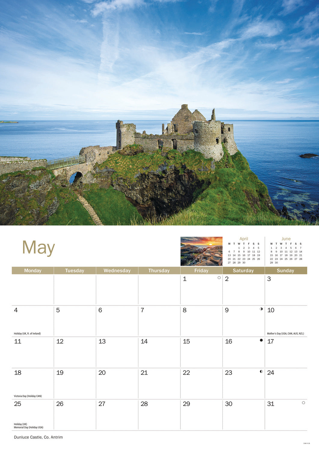 Northern Ireland A4 Calendar 2026