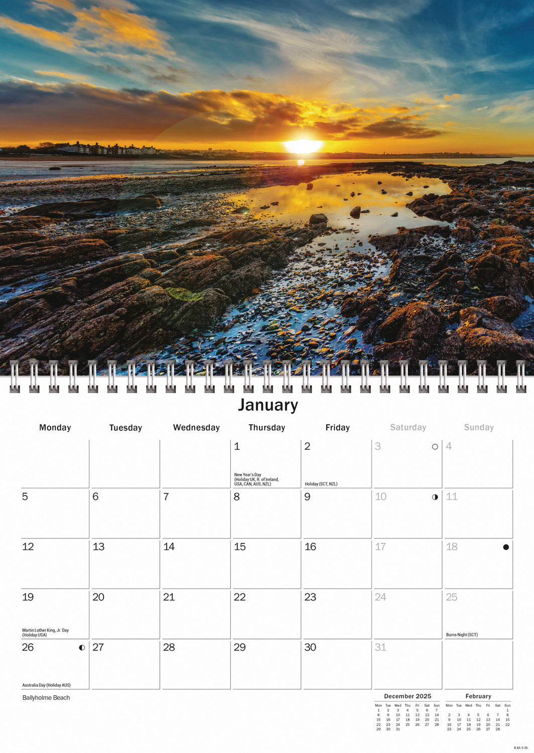 Northern Ireland A5 Calendar 2026