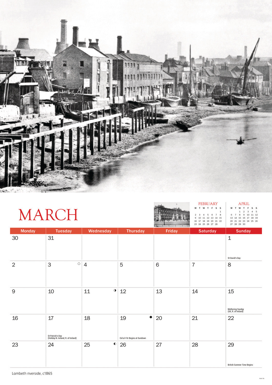 Nostalgic London A4 Calendar 2026