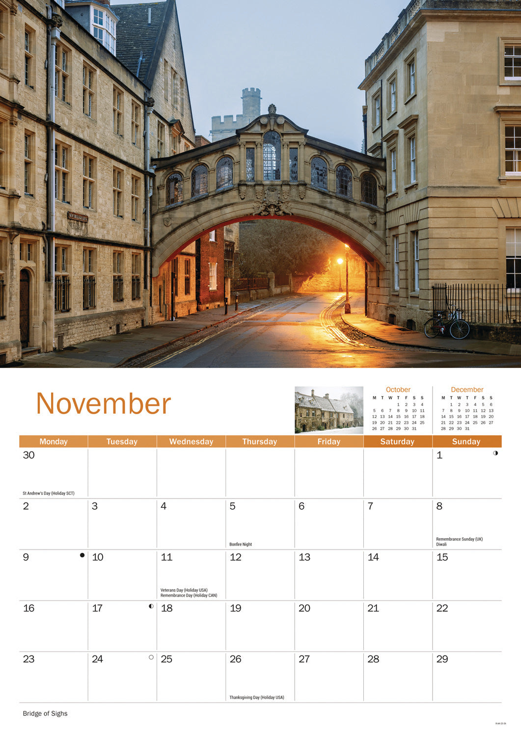 Oxford A4 Calendar 2026