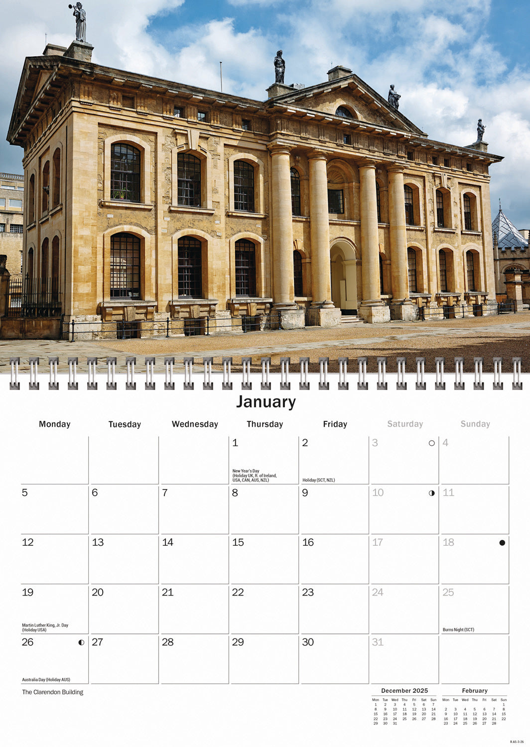 Oxford A5 Calendar 2026