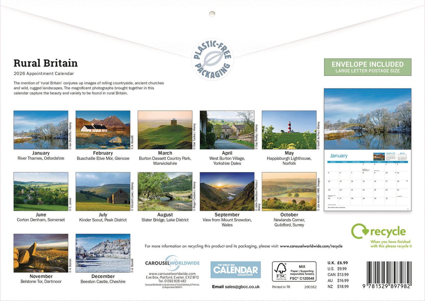 Rural Britain A4 Calendar 2026