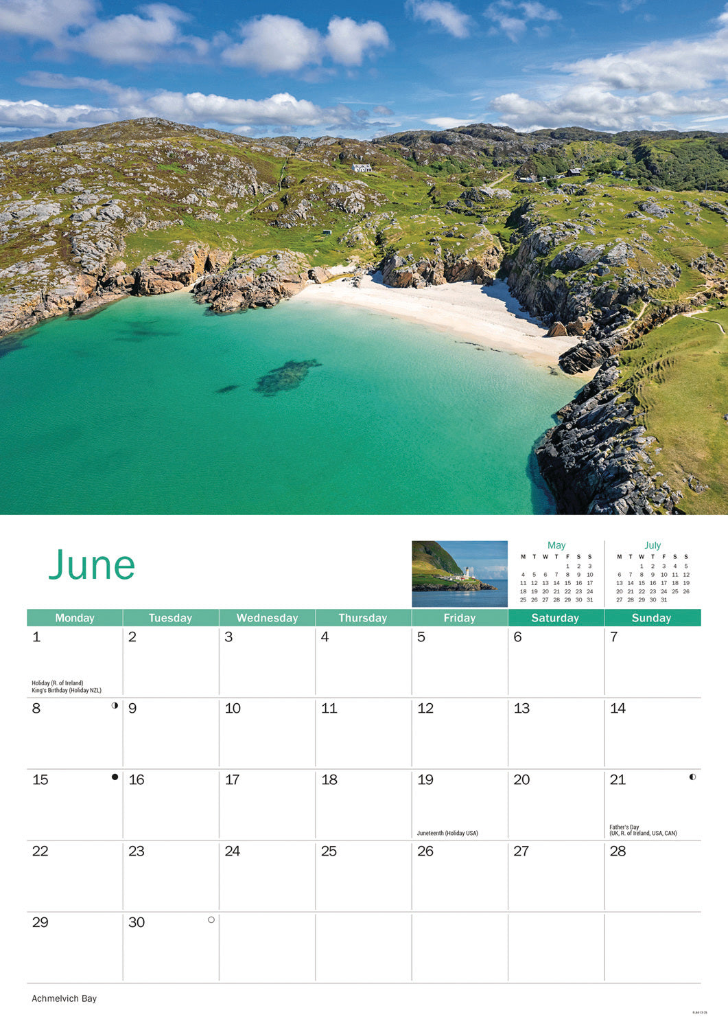 Scottish Highlands & Islands A4 Calendar 2026