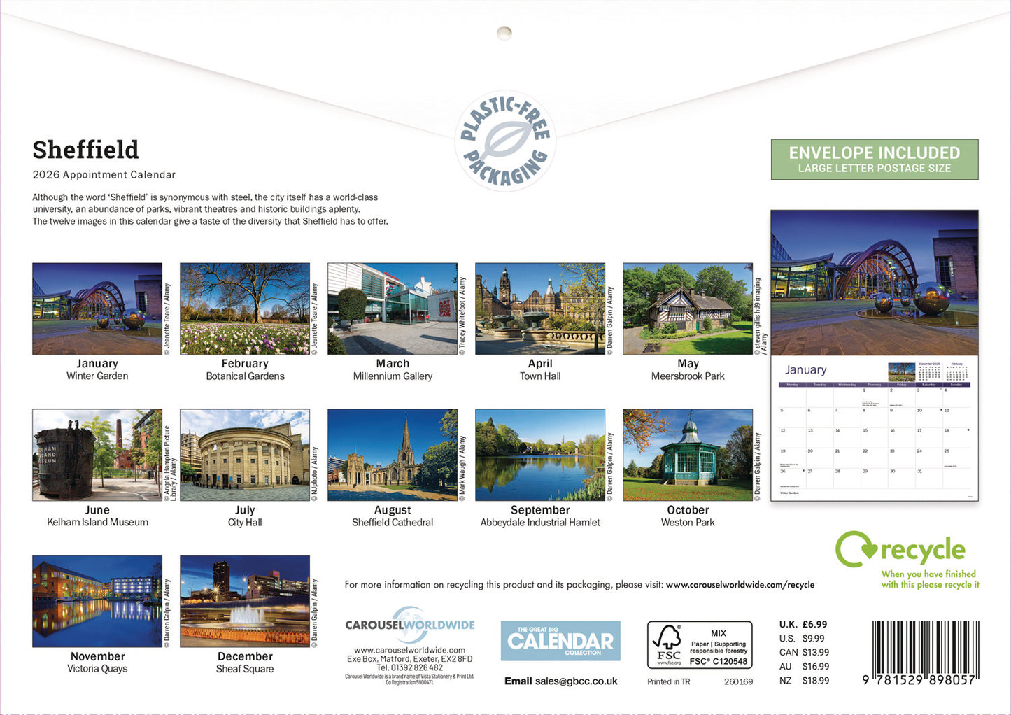 Sheffield A4 Calendar 2026