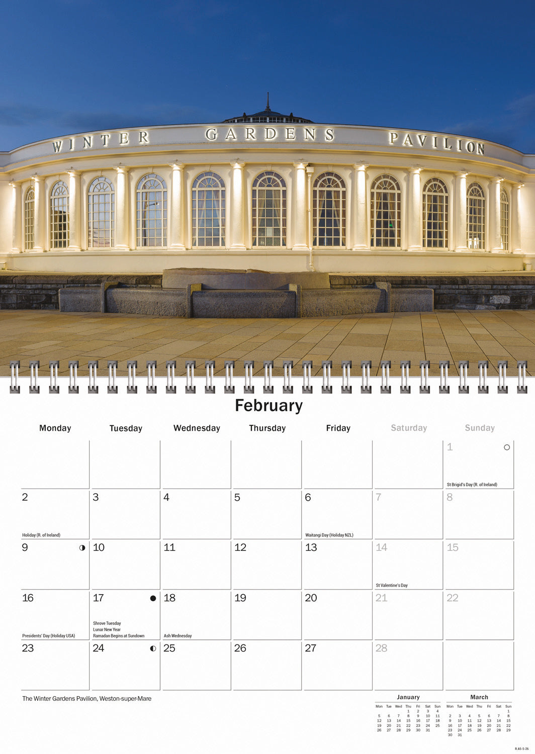 Somerset A5 Calendar 2026