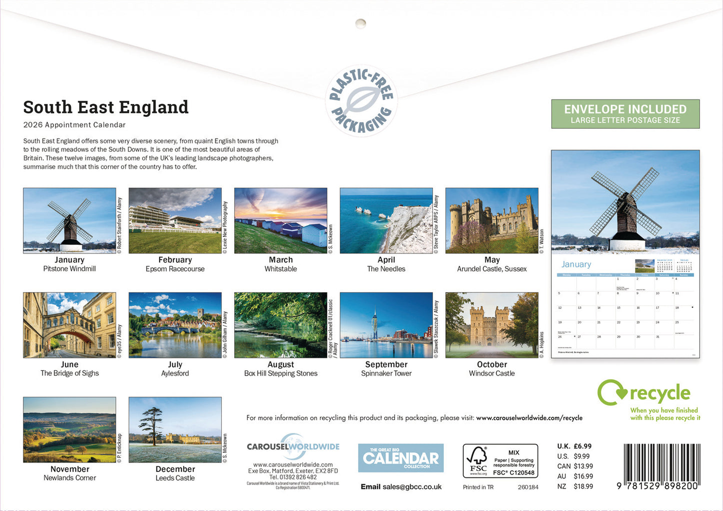 South East England A4 Calendar 2026