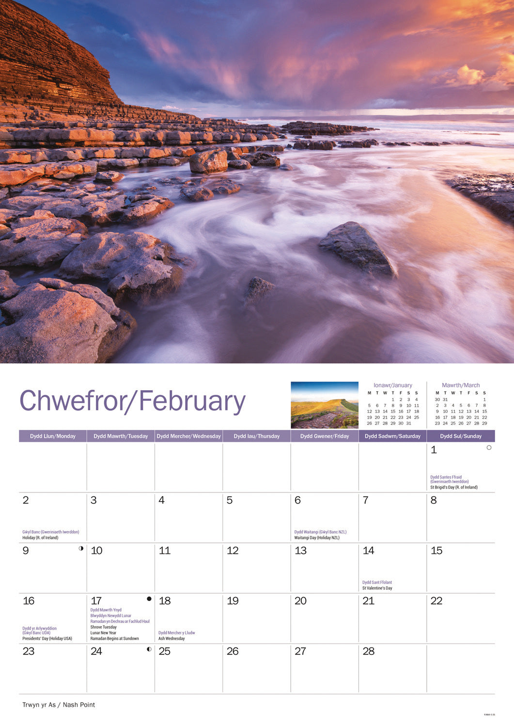 South Wales A4 Calendar 2026