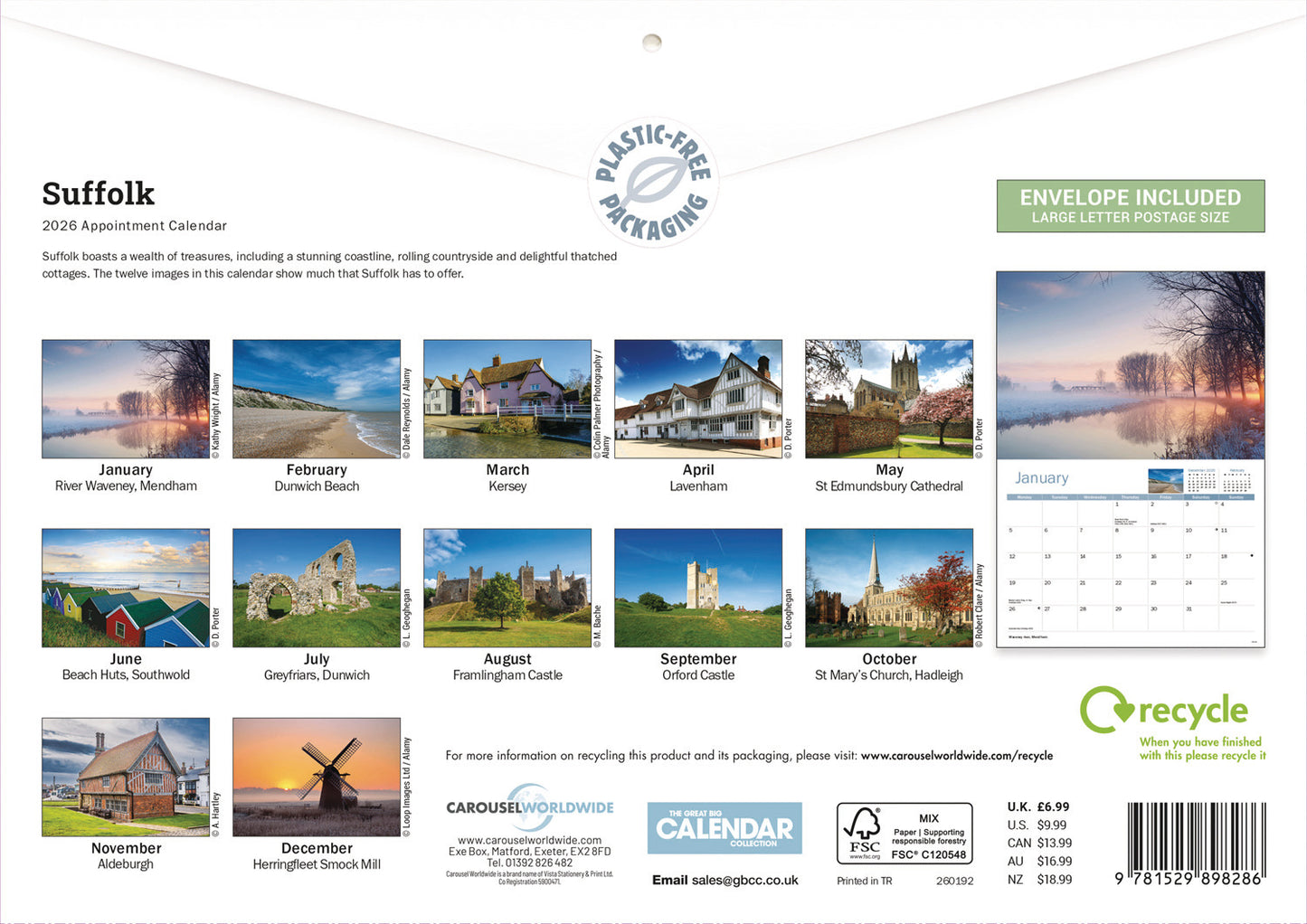 Suffolk A4 Calendar 2026