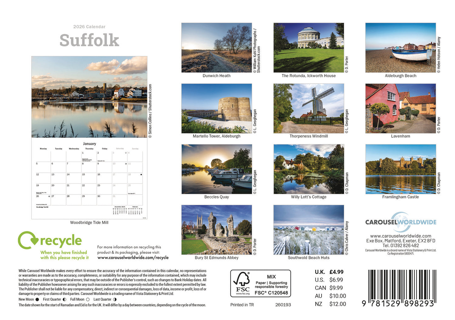 Suffolk A5 Calendar 2026