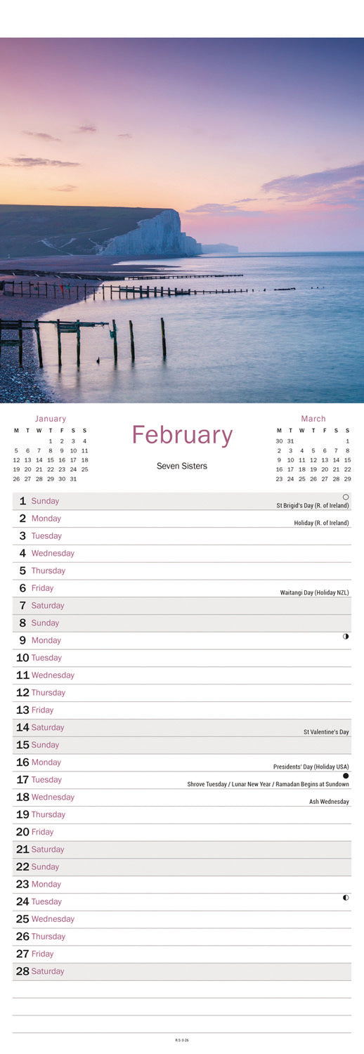 Sussex Slim Calendar 2026