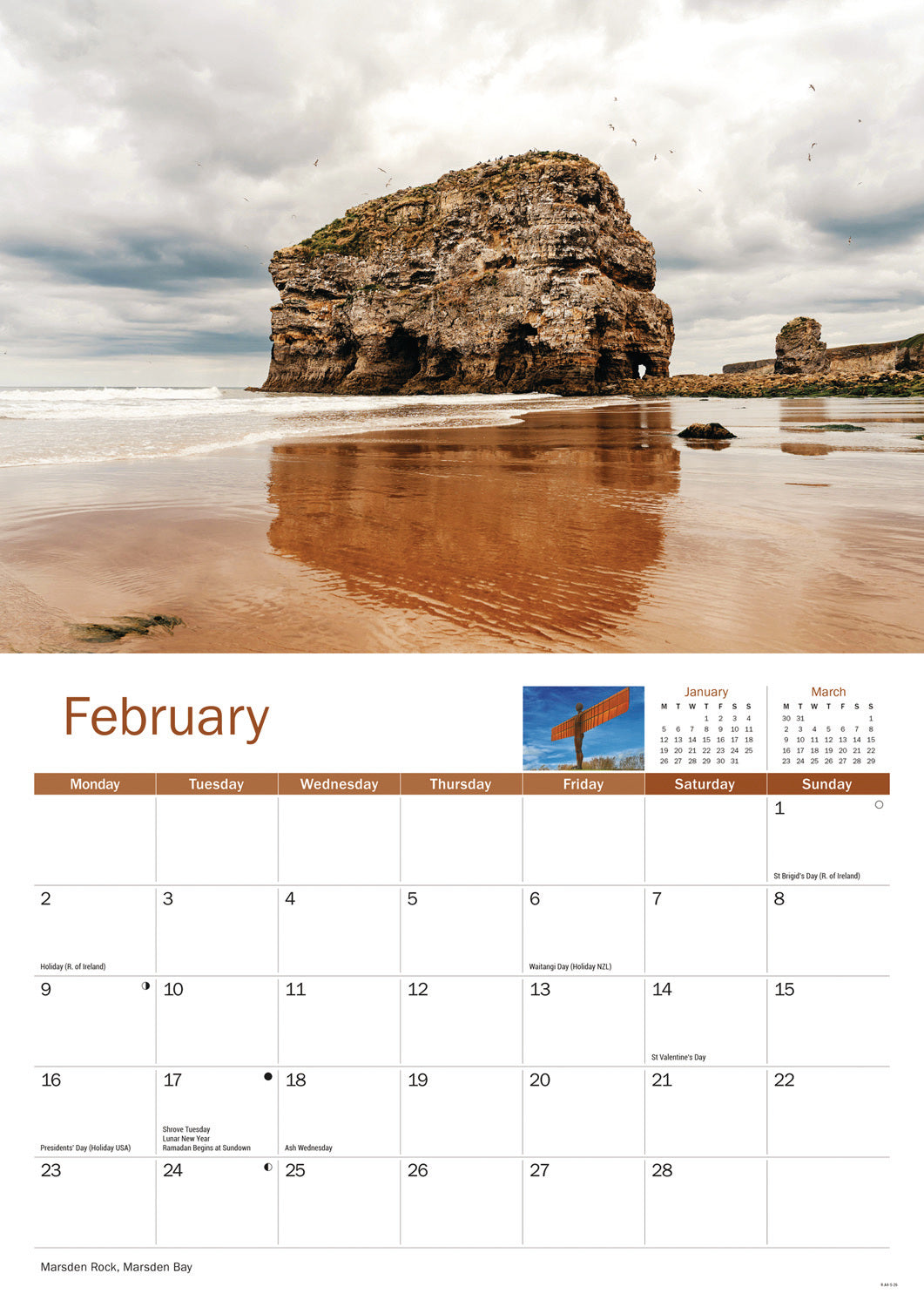 Tyne & Wear A4 Calendar 2026