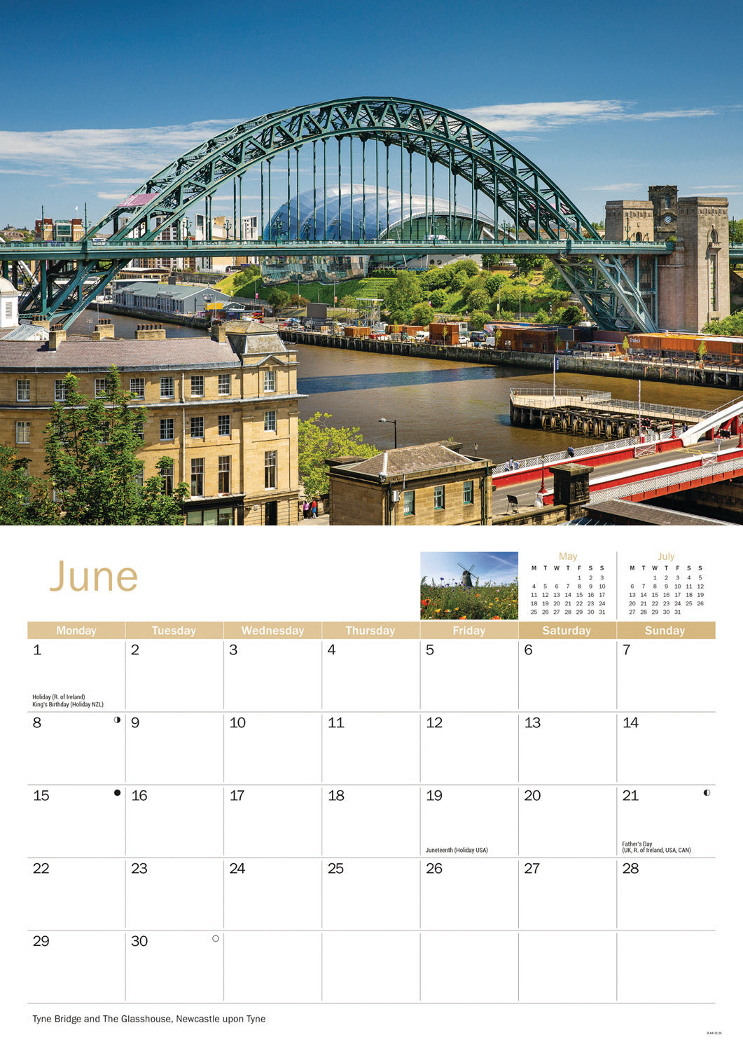 Tyne & Wear A4 Calendar 2026