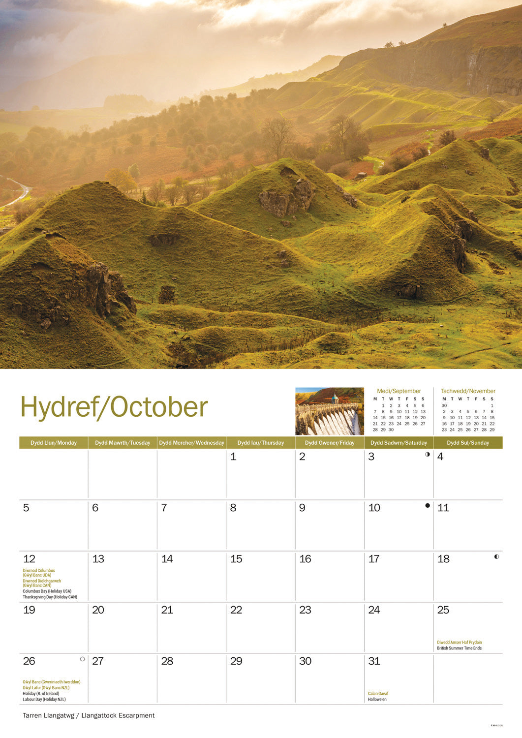 Wales A4 Calendar 2026