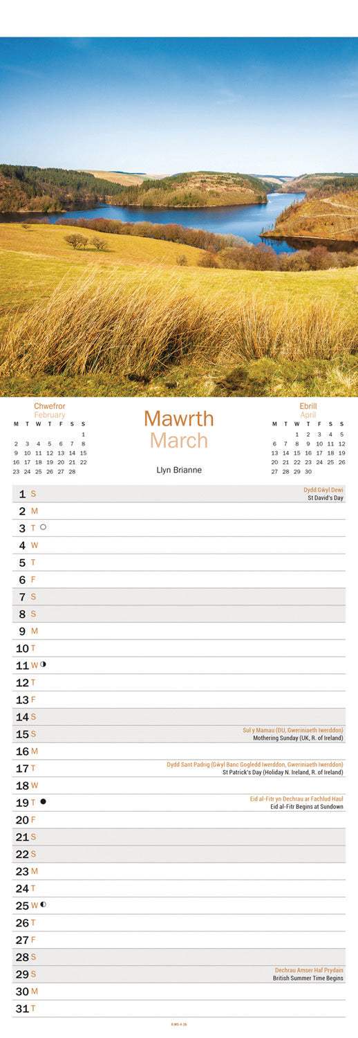 Wales Slim Calendar 2026