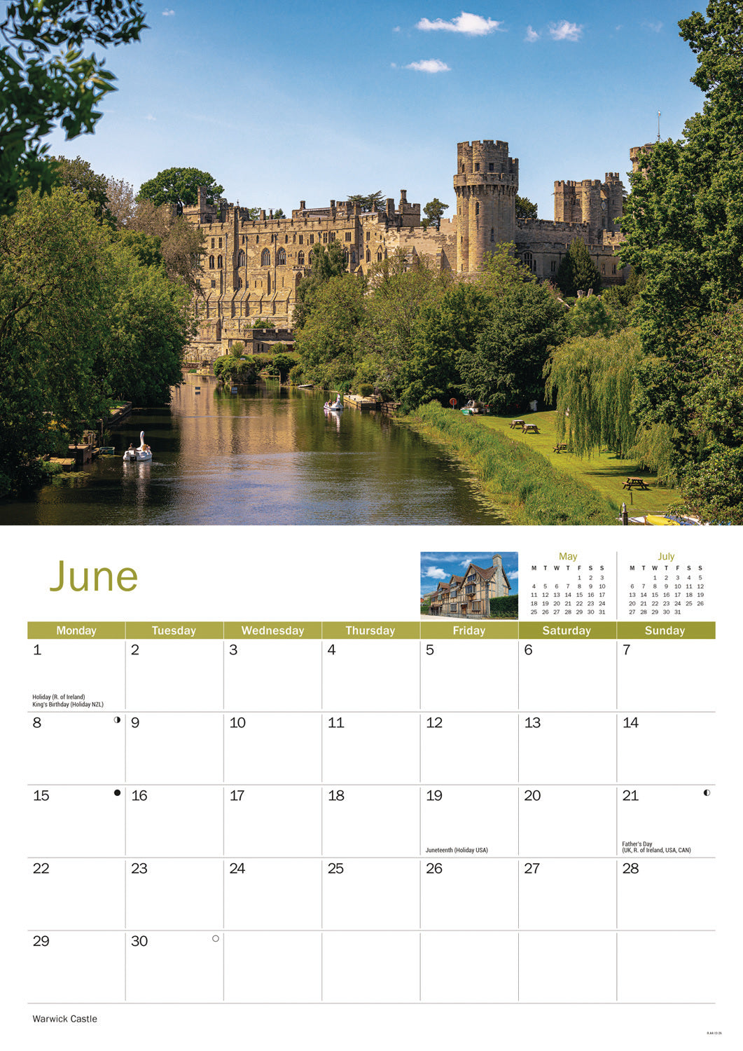 Warwickshire A4 Calendar 2026