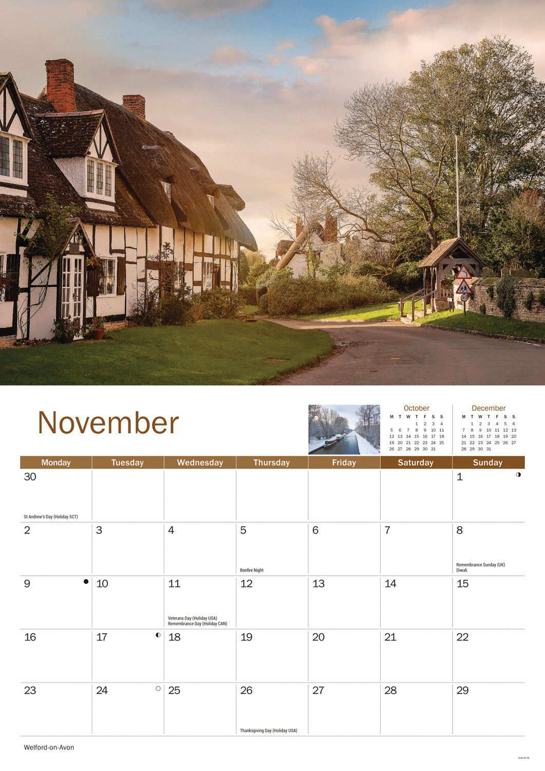 Warwickshire A4 Calendar 2026