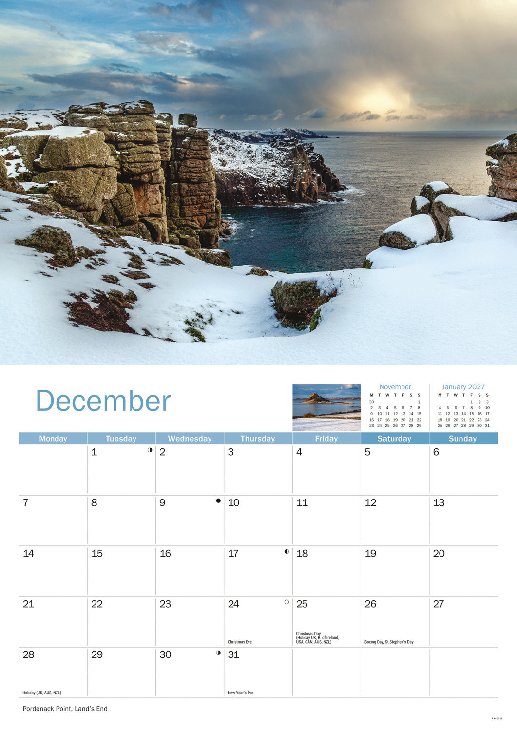 West Cornwall A4 Calendar 2026