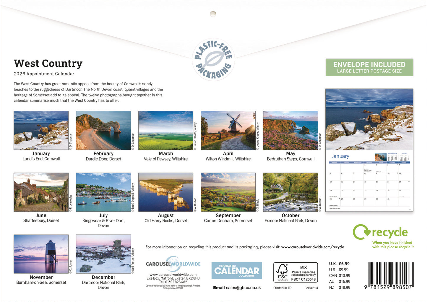 West Country A4 Calendar 2026