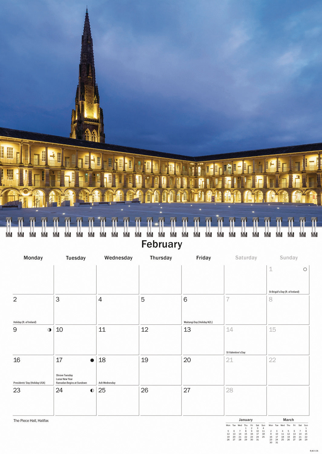 West Yorkshire A5 Calendar 2026