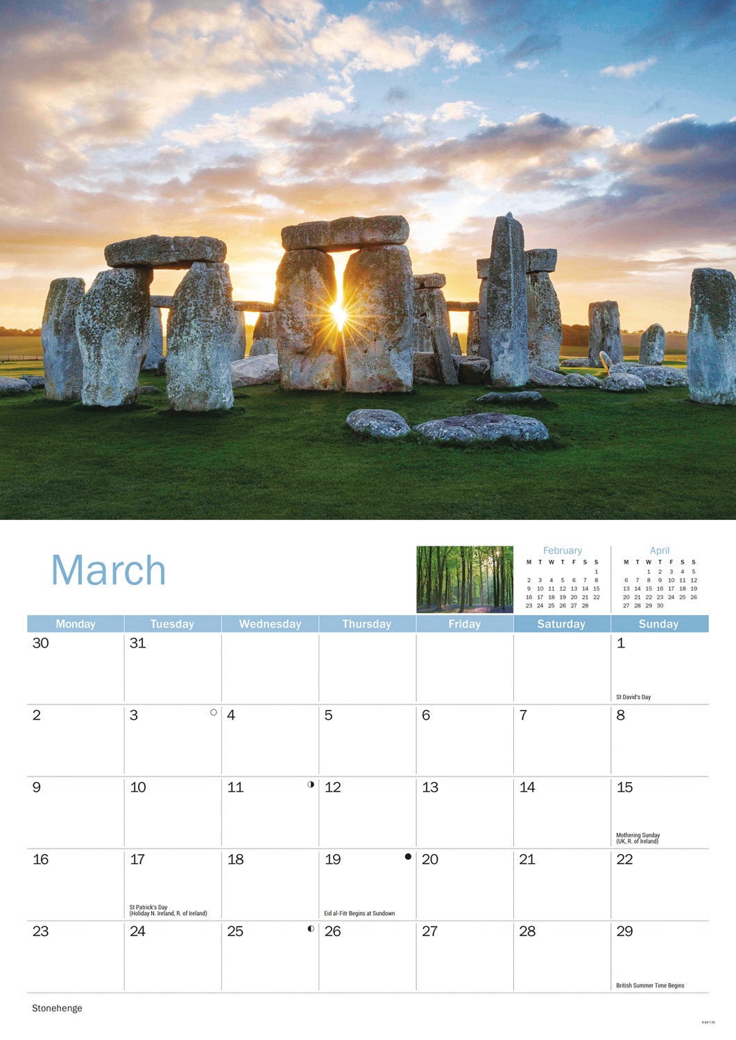 Wiltshire A4 Calendar 2026