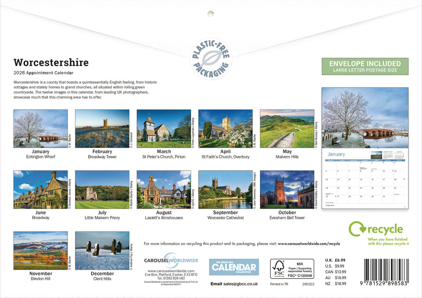 Worcestershire A4 Calendar 2026