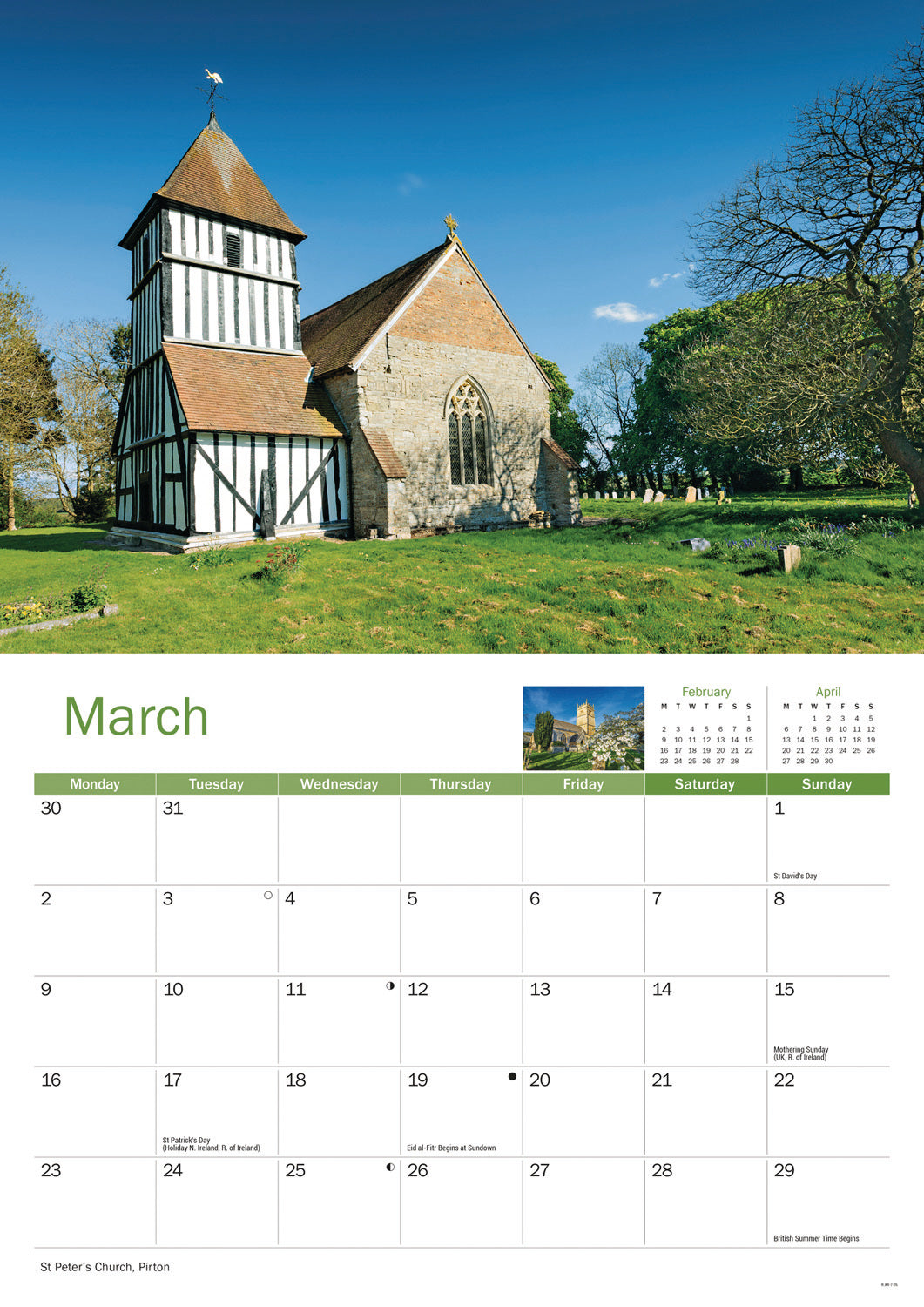 Worcestershire A4 Calendar 2026