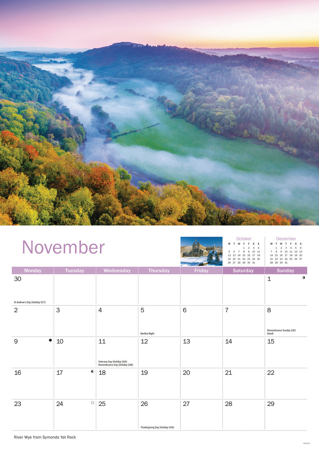 Wye Valley & The Forest of Dean A4 Calendar 2026