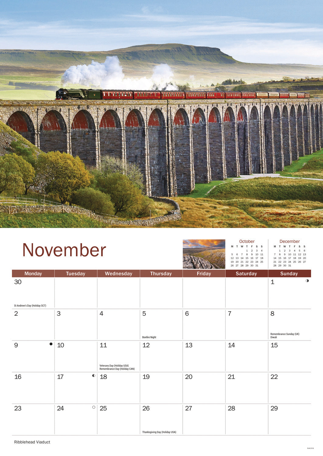 Yorkshire A4 Calendar 2026