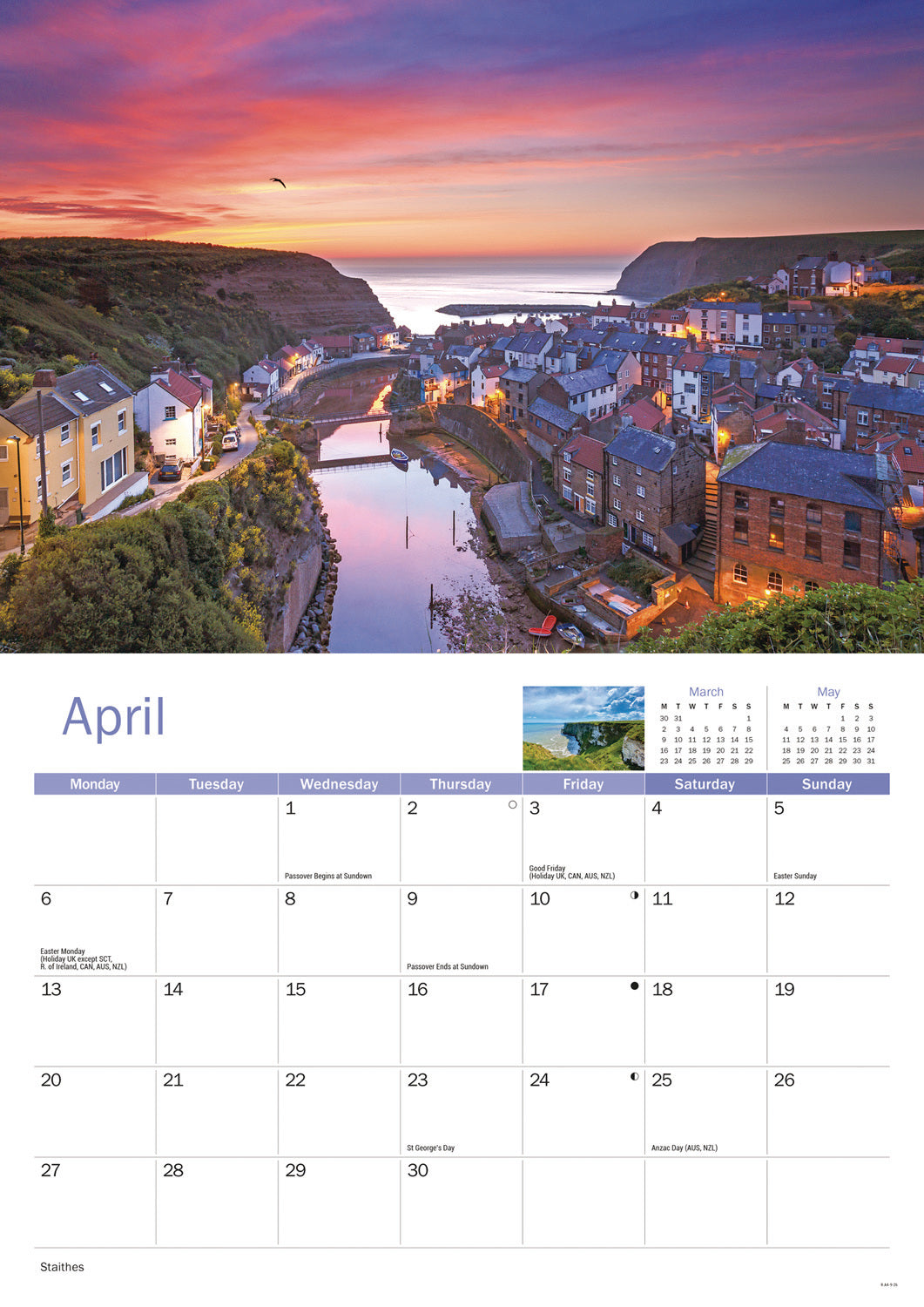 Yorkshire Coast A4 Calendar 2026
