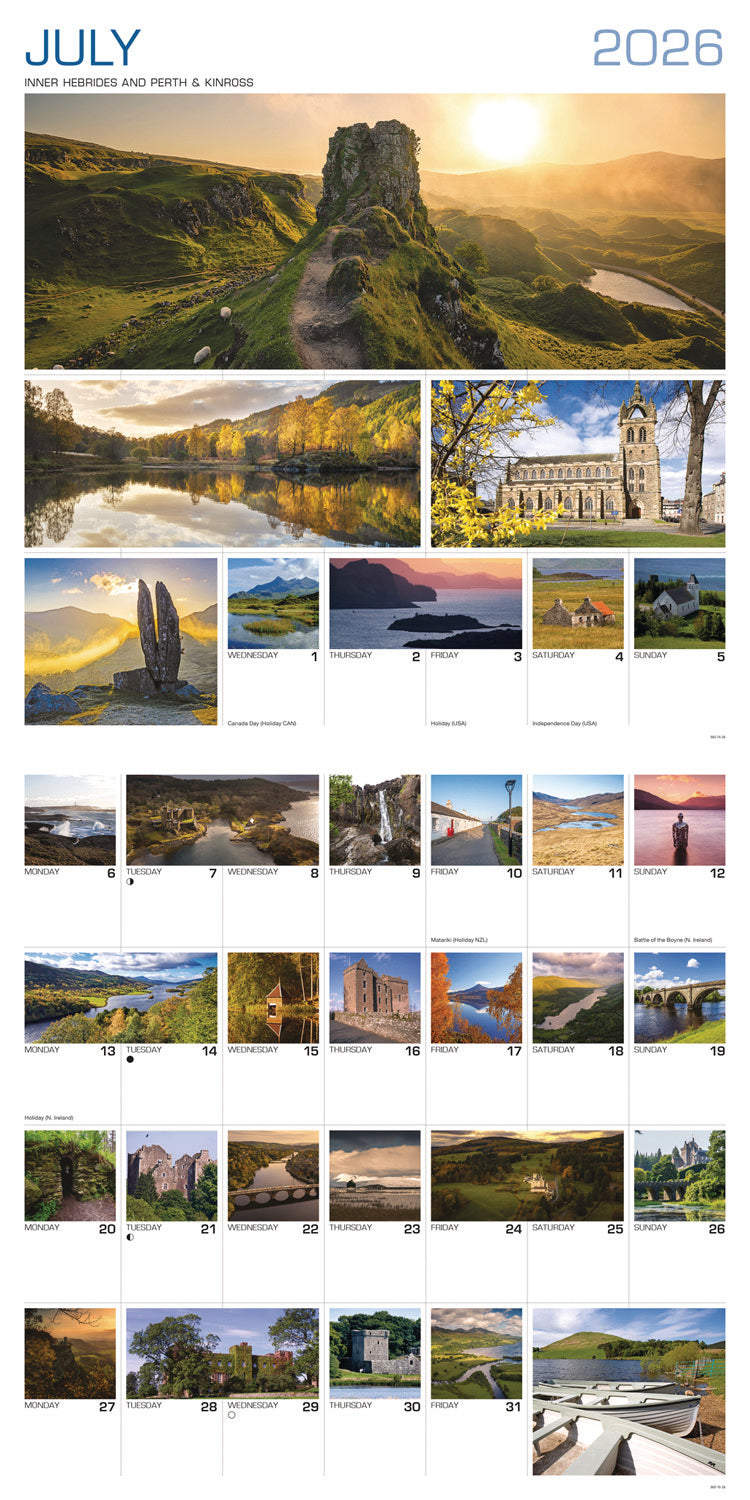 Around Scotland Wall Calendar 2026