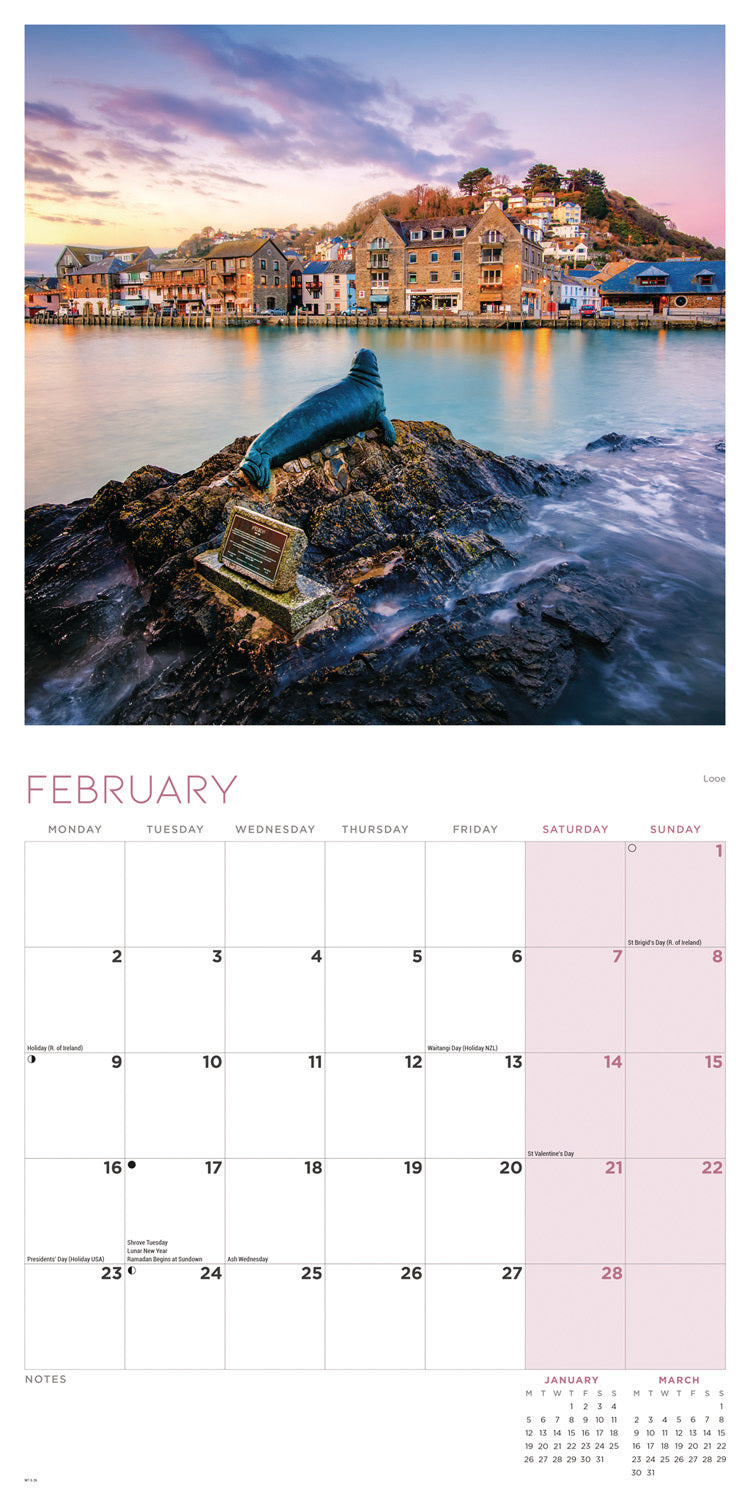 Beauty of Cornwall Wall Calendar 2026