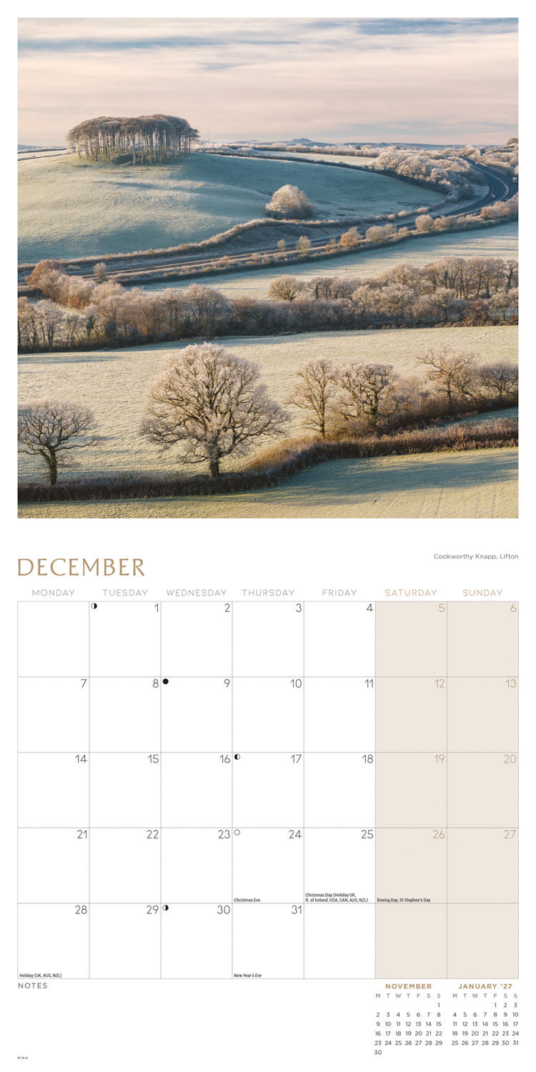 Beauty of Devon Wall Calendar 2026