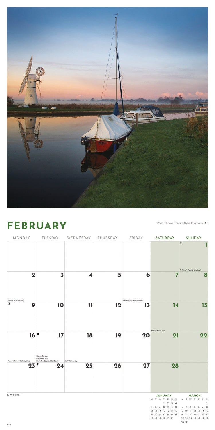 Canals & Waterways Wall Calendar 2026