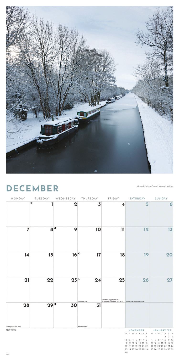 Canals & Waterways Wall Calendar 2026