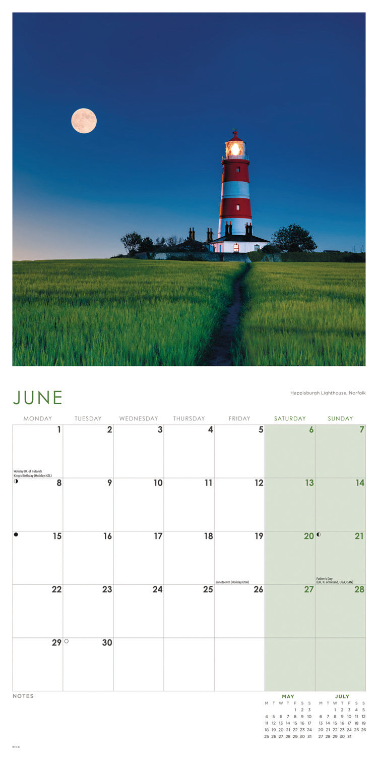 British Lighthouses Wall Calendar 2026