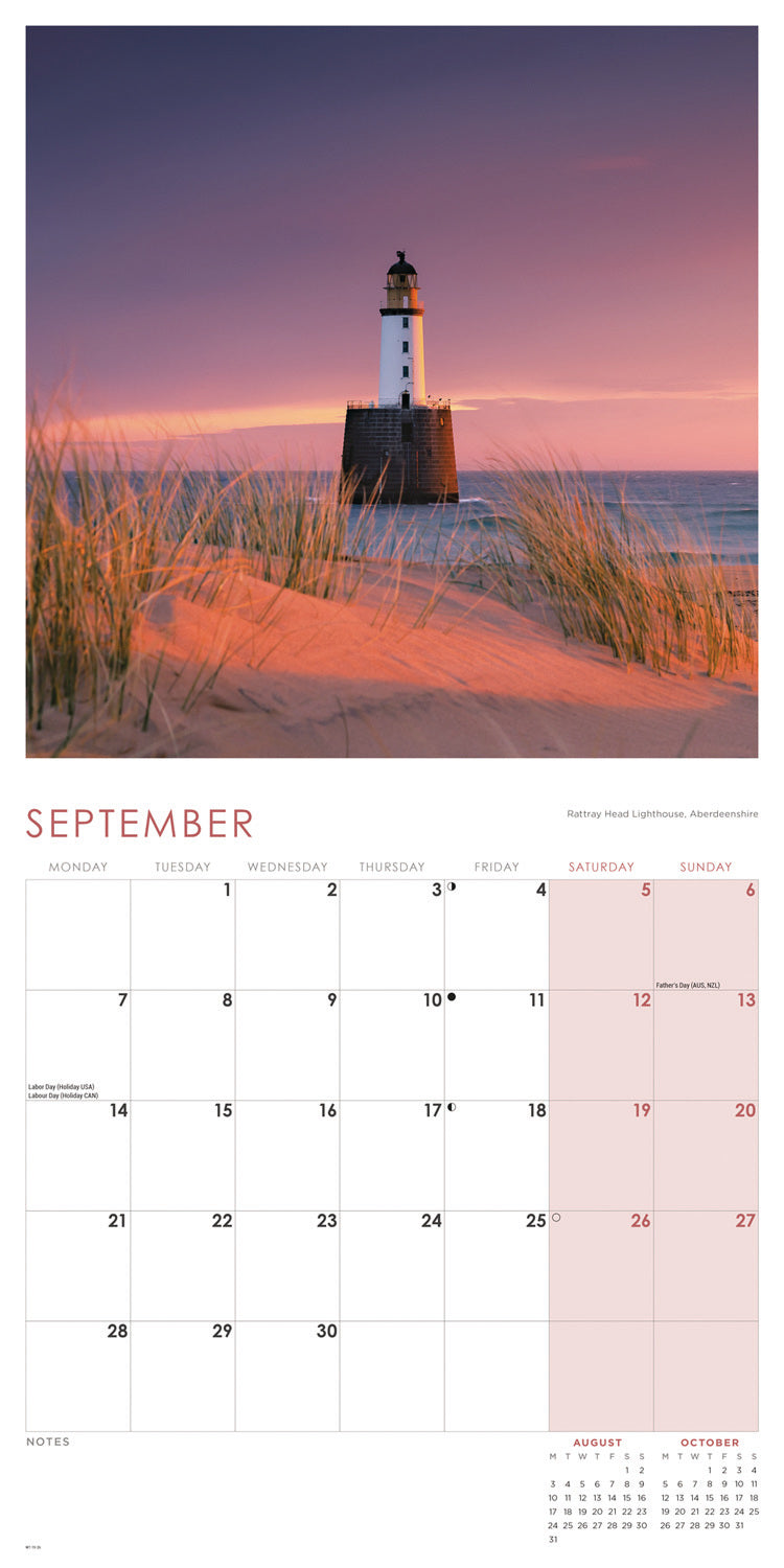British Lighthouses Wall Calendar 2026