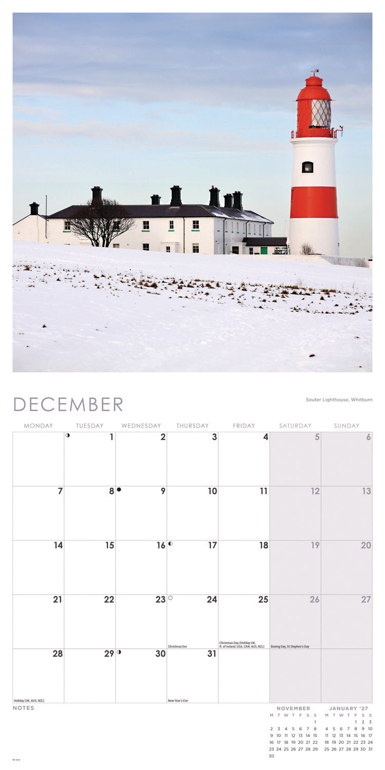 British Lighthouses Wall Calendar 2026