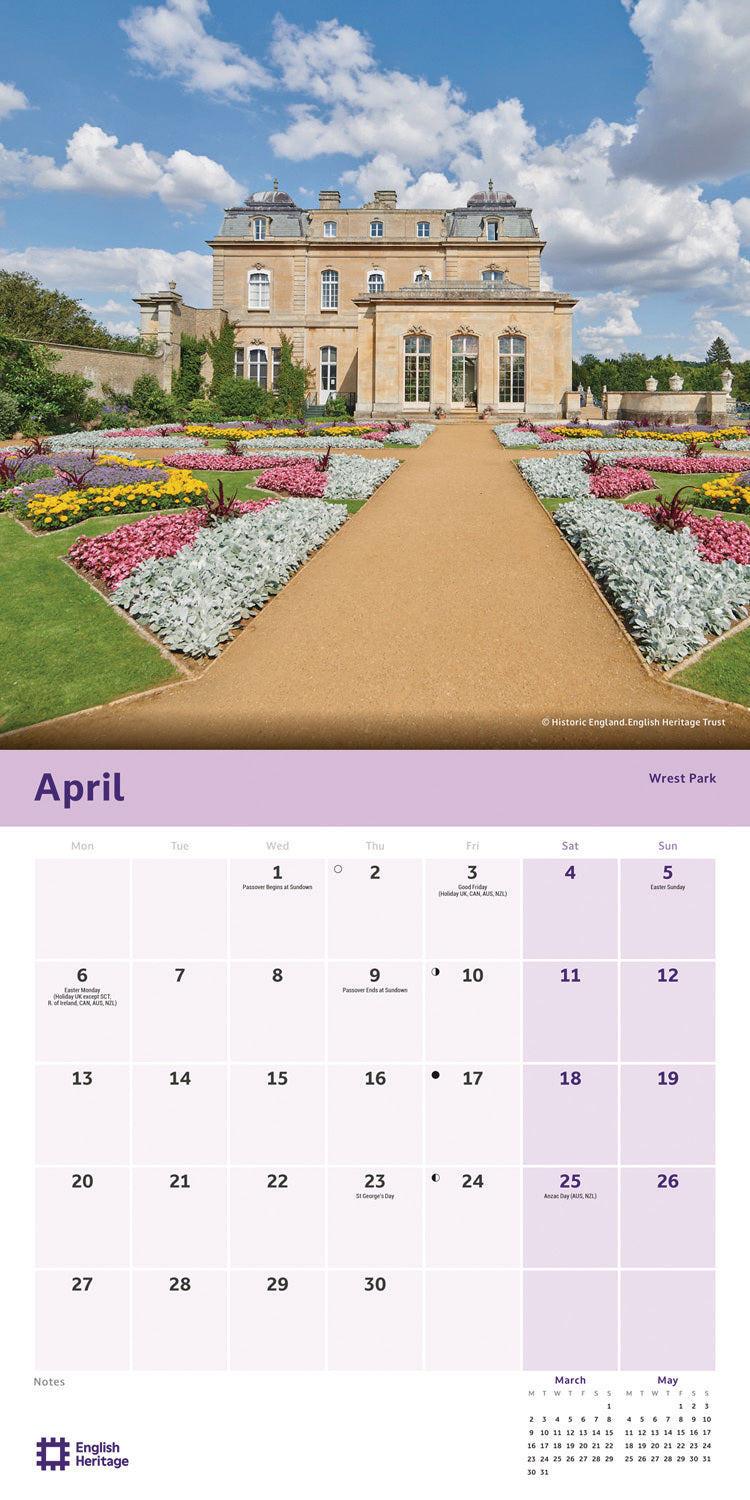 English Heritage, Englands Treasures Wall Calendar 2026