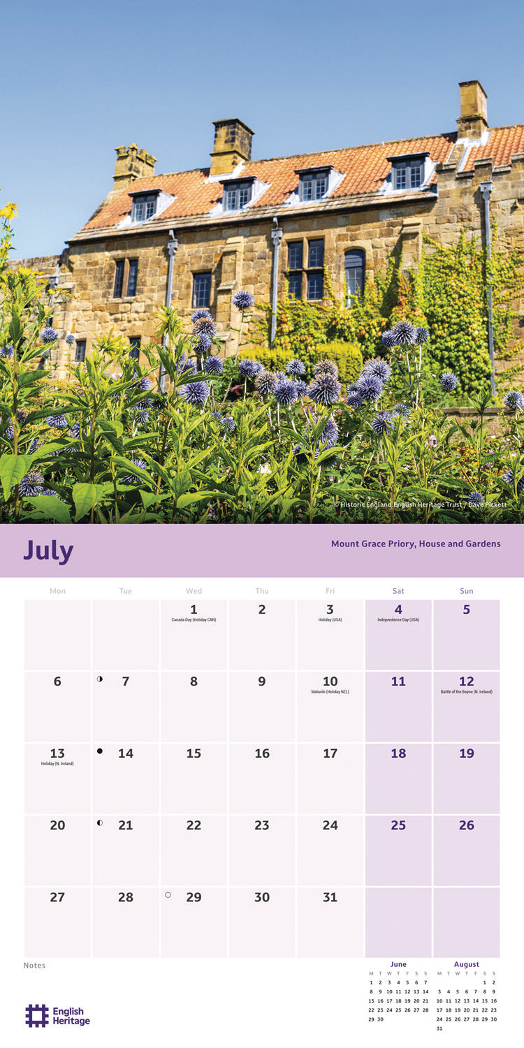 English Heritage, Englands Treasures Wall Calendar 2026