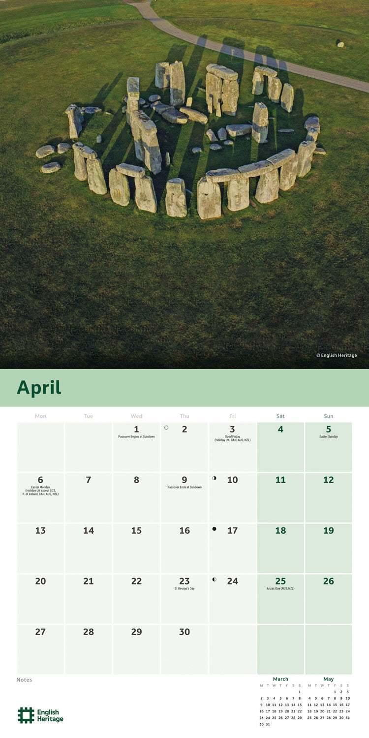 English Heritage Stonehenge Wall Calendar 2026