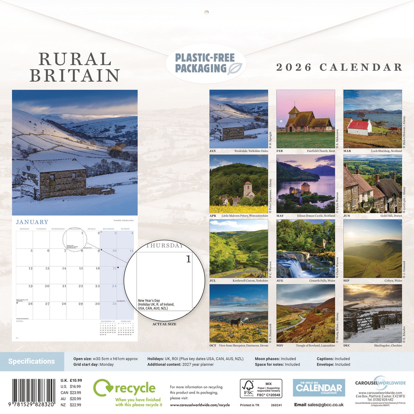 Rural Britain Wall Calendar 2026