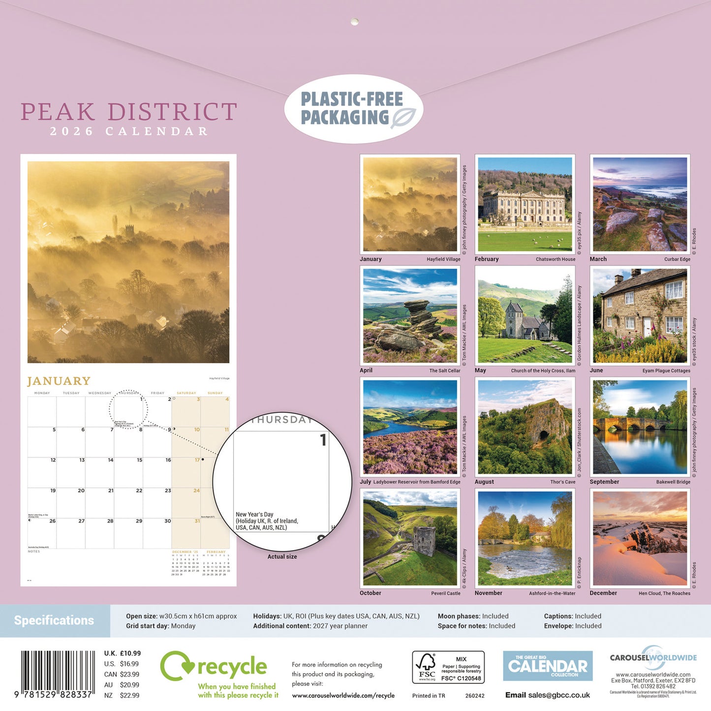 Peak District Wall Calendar 2026