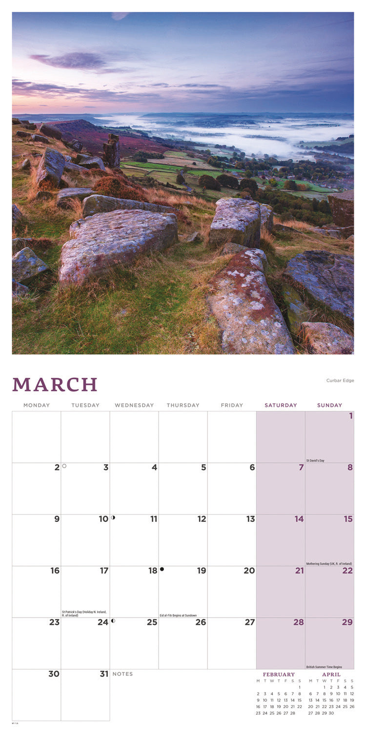 Peak District Wall Calendar 2026