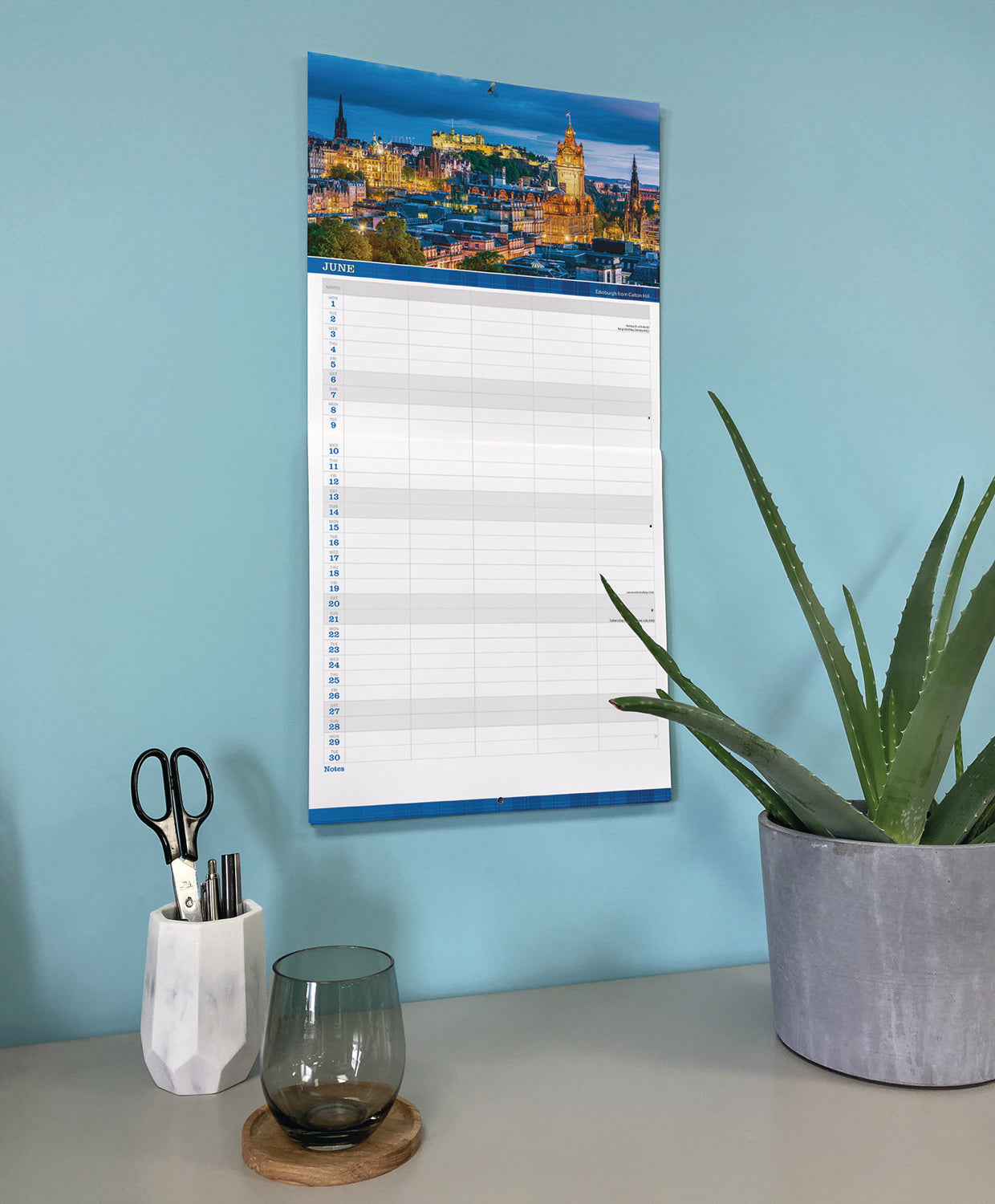 Scotland Family Organiser Planner Wall Calendar 2026